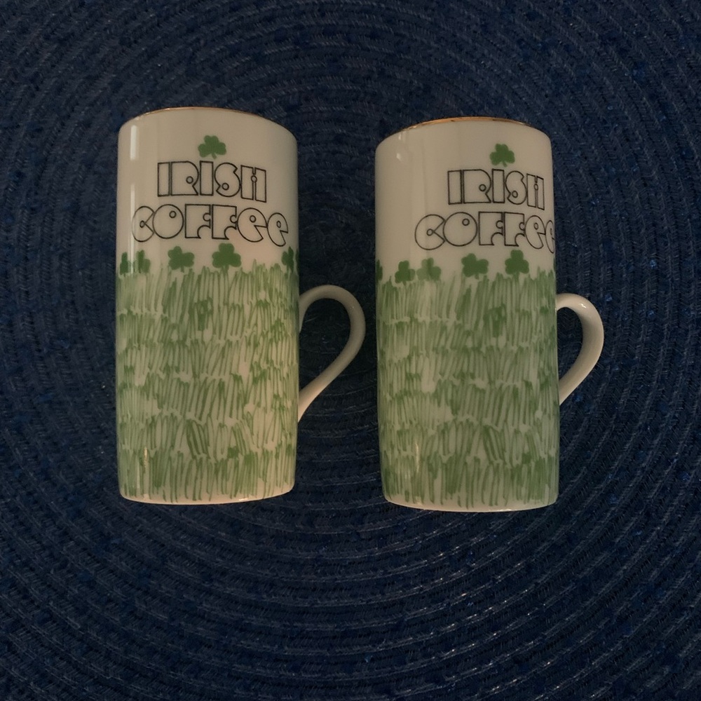 Two Irish Coffee cups gold rimmed.  Excellent condition.